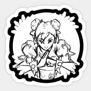 Kicking Queen Sketch Sticker